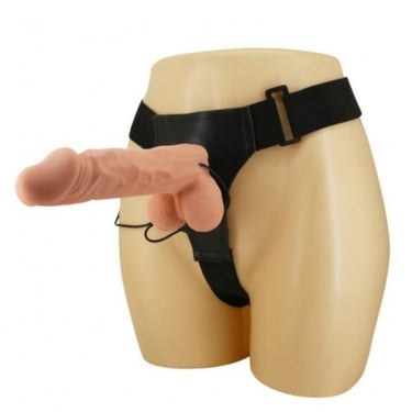 Imbracatura regolabile con dildo vibrante morbido e flessibile